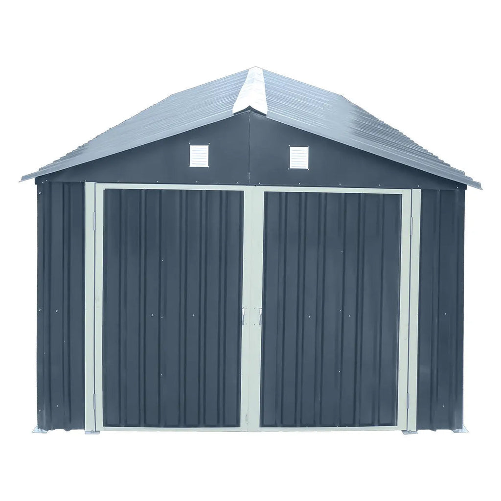 Pro Series 10' x 20' Metal Garage Shed with Double Front Doors and Side Entry Door, 8' Peak Height TMG-MS1020B-1