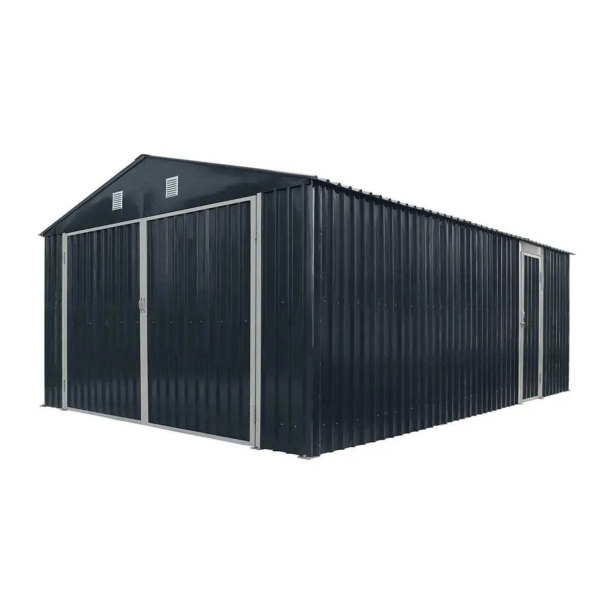 Pro Series 13' x 20' Metal Garage Shed with Double Front Doors and Side Entry Door, 8'6" Peak Height TMG-MS1320B-0