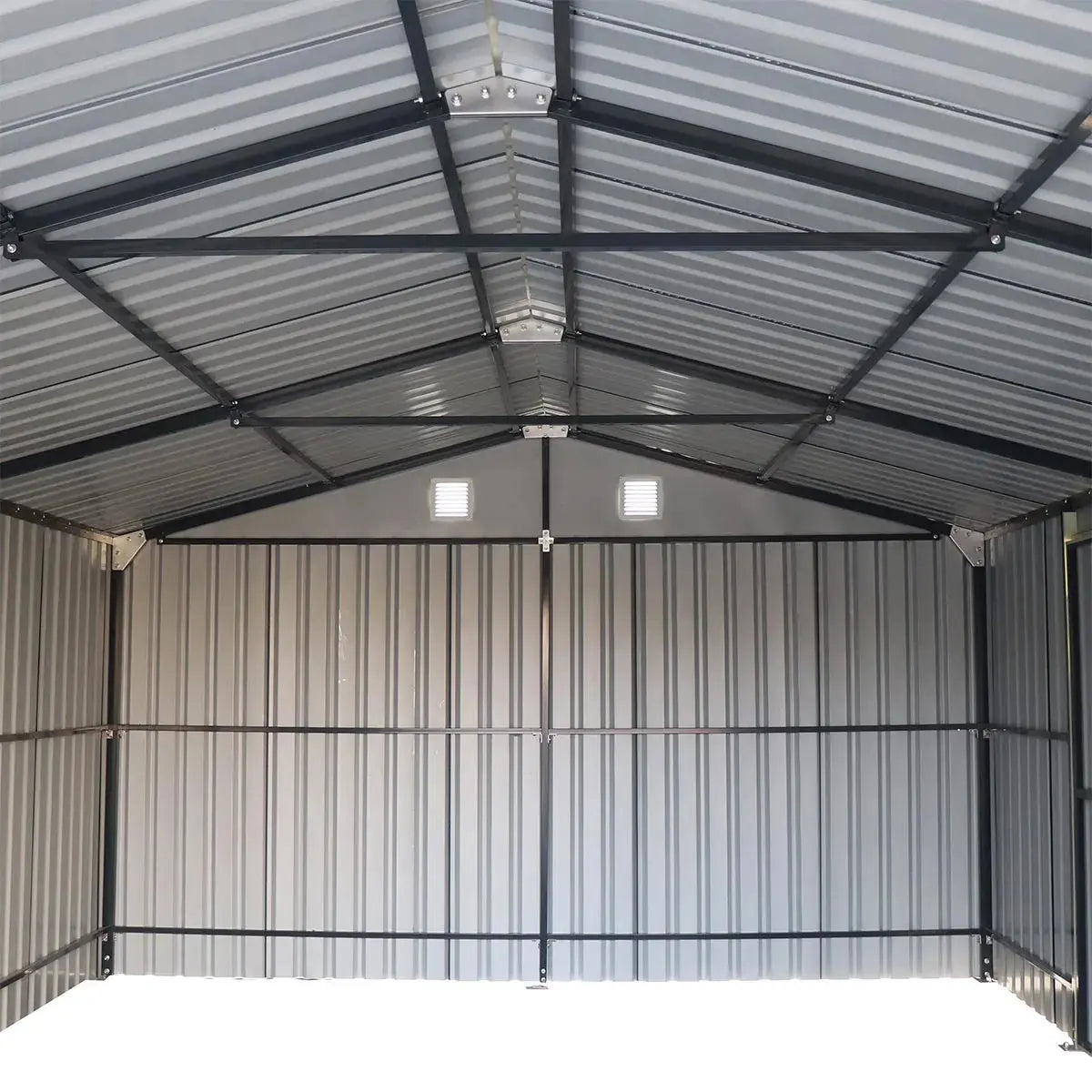 Pro Series 13' x 20' Metal Garage Shed with Double Front Doors and Side Entry Door, 8'6" Peak Height TMG-MS1320B-4