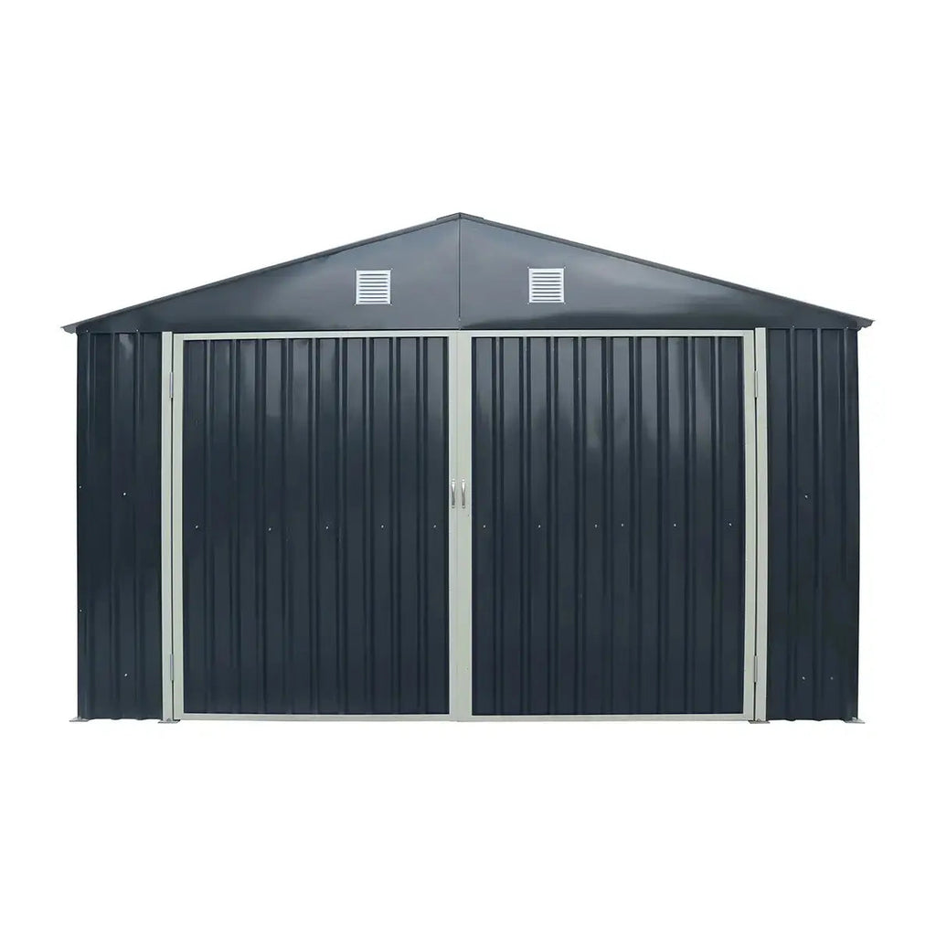 Pro Series 13' x 20' Metal Garage Shed with Double Front Doors and Side Entry Door, 8'6" Peak Height TMG-MS1320B-1