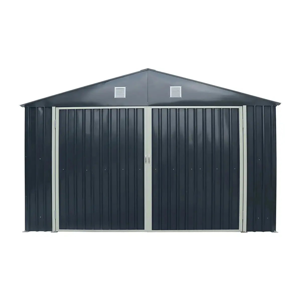 Pro Series 13' x 20' Metal Garage Shed with Double Front Doors and Side Entry Door, 8'6" Peak Height TMG-MS1320B-1