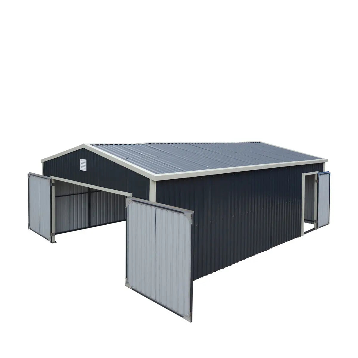 16’ x 24’ Metal Garage Shed with Double Front Doors, 10’ Peak Height, Side Entry Door, 384 Sq-Ft Floor Space, TMG-MS1624-5