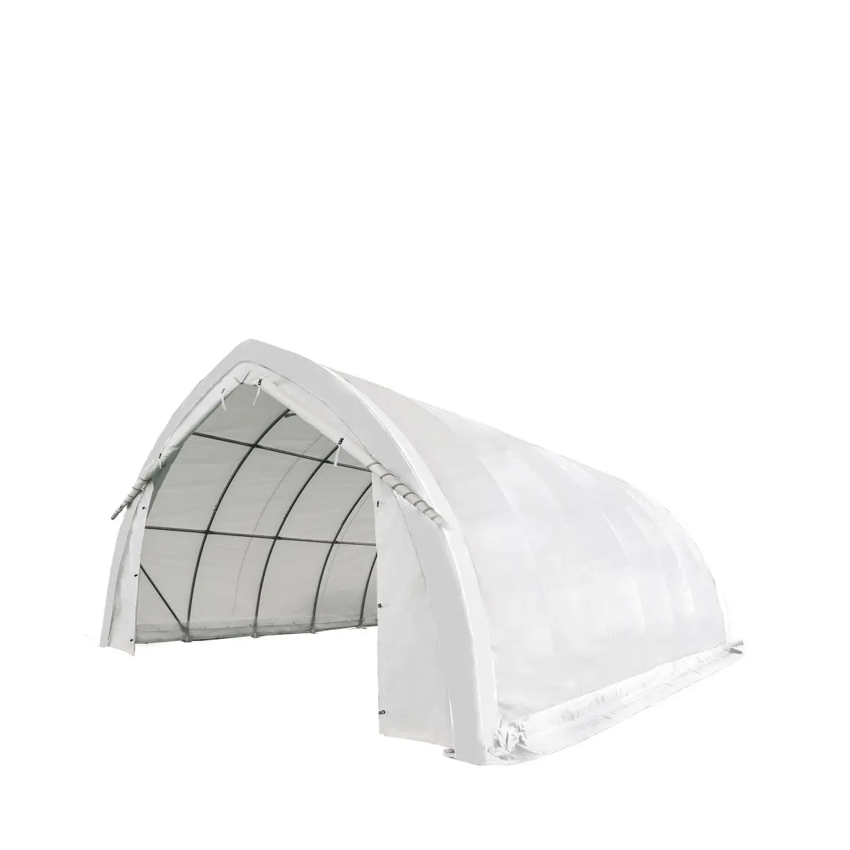 20' x 30' Arch Wall Peak Ceiling Storage Shelter with Heavy Duty 17 oz PVC Cover & Drive Through Doors, TMG-ST2031PV(Previously ST2030PV)-0