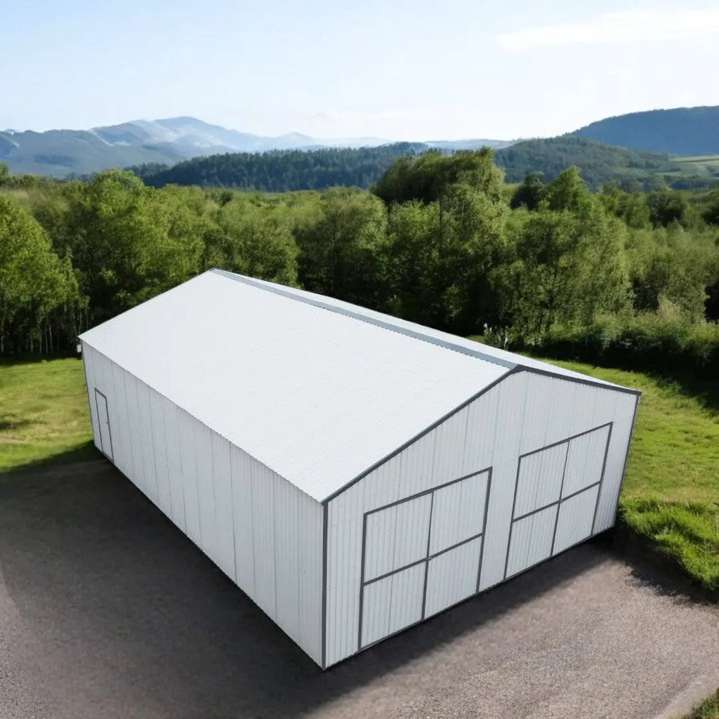 30’ x 40’ Metal Garage Shed, 11' High Double Front Doors, 17’ Peak, 1260 Sq-Ft TMG-MS3040-2