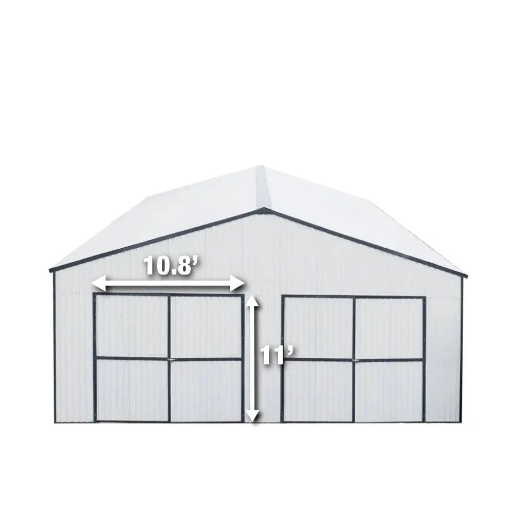 30’ x 40’ Metal Garage Shed, 11' High Double Front Doors, 17’ Peak, 1260 Sq-Ft TMG-MS3040-1
