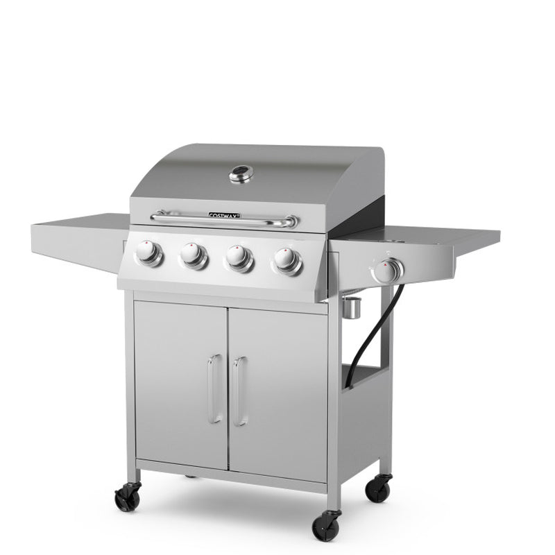 5-Burner Propane Gas Grill with Side Burner and 2 Prep Tables-5