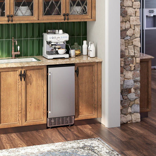 Free-Standing Built-In Undercounter Ice Maker-Silver-1