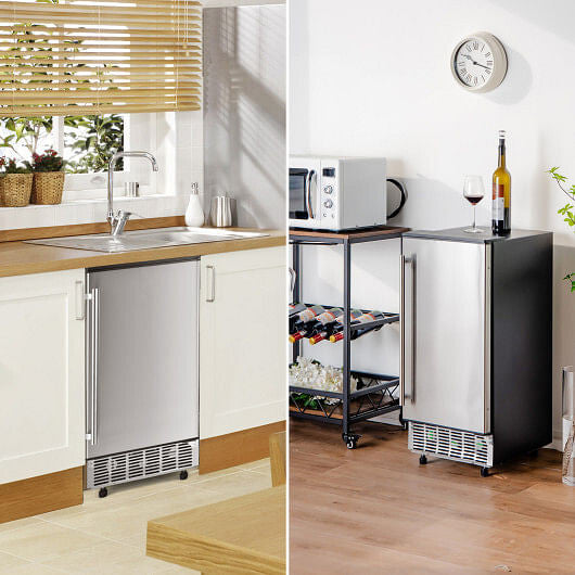 Free-Standing Built-In Undercounter Ice Maker-Silver-2