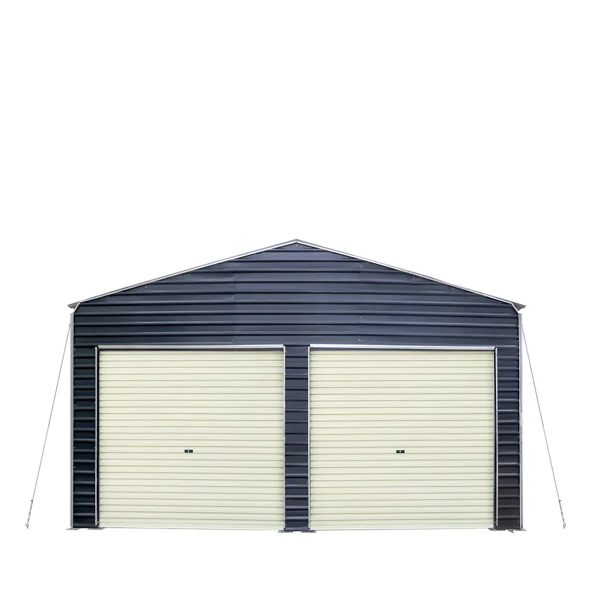 Metal Shed Carport Add-On Package Kit For TMG-MSC2020F And TMG-MSC2030F , Front Wall w/Roll Up Doors & Back Wall, TMG-MSC20-RD12-1